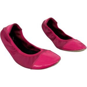 VTG y2k Women's Patent Leather Hot Pink Puma Sporty Ballerina Ballet Flats 10M